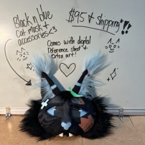 Black and blue cat mask