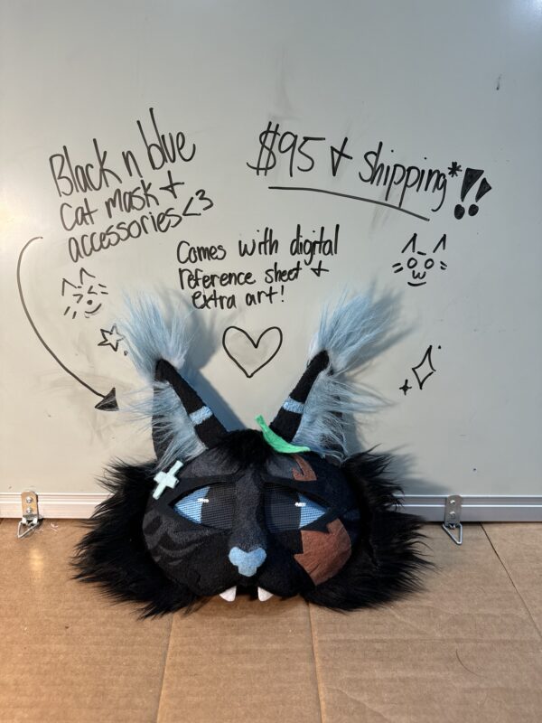 Black and blue cat mask